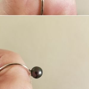 Adjustable real saltwater pearl ring
